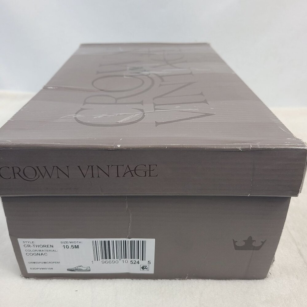 NEW Crown Vintage Brown Lace-Up Faux Leather Casual Shoes For Men Size 10.5M - Picture 9 of 10